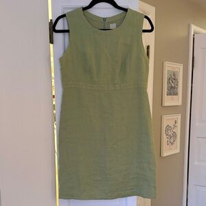Vintage GAP 100% Linen Sleeveless Light Green Shift Dress size 6